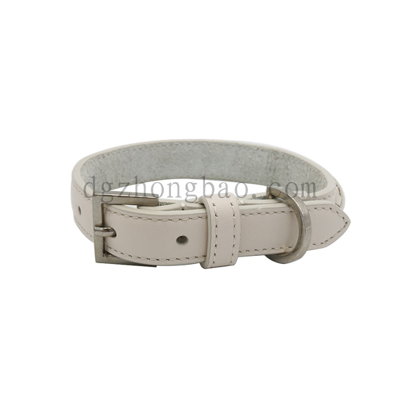 Hvidt læder og flettet husdyrkrave til hunde