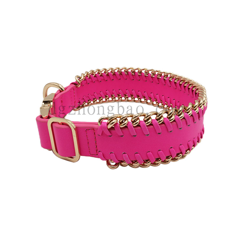 Kæledyr hunde krave læder + praktisk kæde oplåsning af spænde