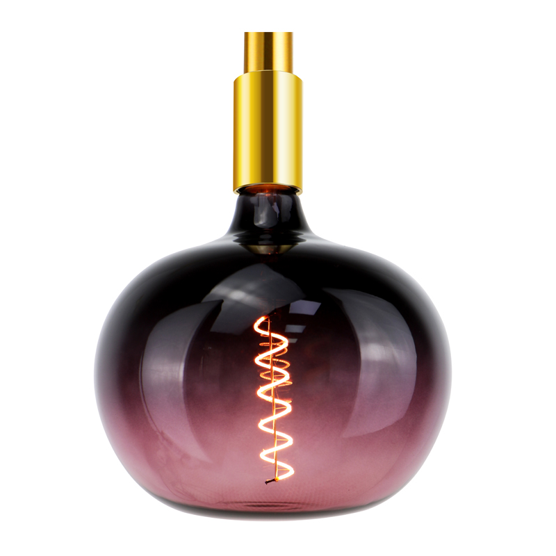 G220 EGG Lyserød mørk dekoration med dæmpbar eller ikke-dæmpbar spiralglødepære