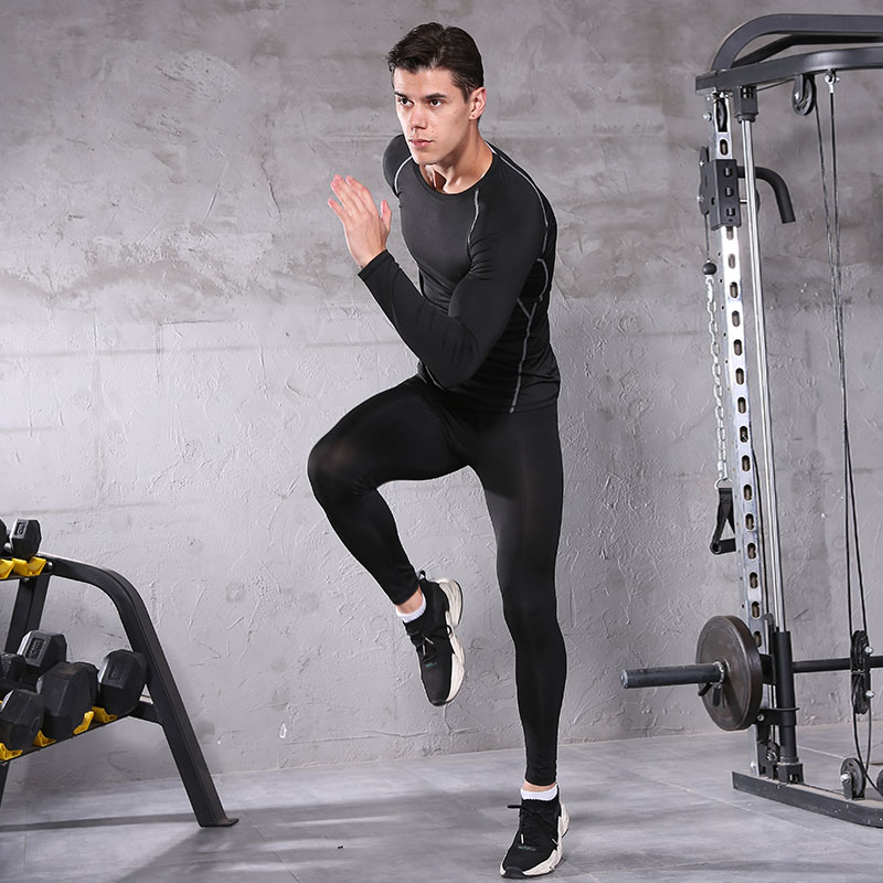 FDM021-5 Pcs Mænd\ s Arbejdsløse Tøj Sæt fitness dragt sportstøj