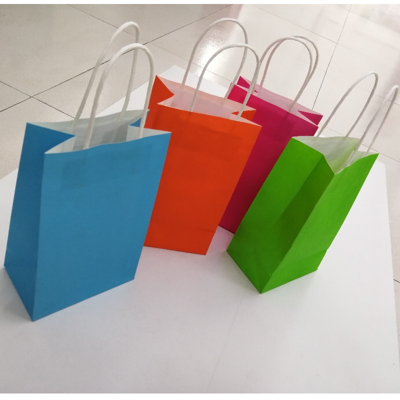 Øko genbrugspose Tag Away Food Package Brown Craft Paper Bag med hænder