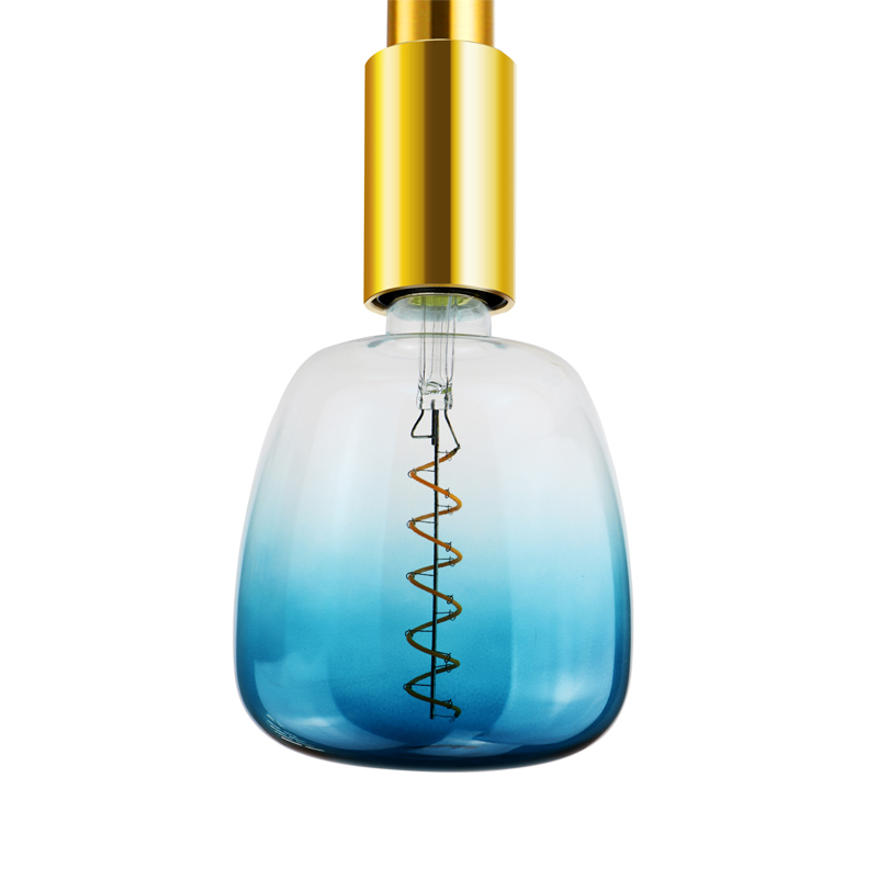 Stor Spiral Gradient blå flerfarvet 140mm med glødelampe