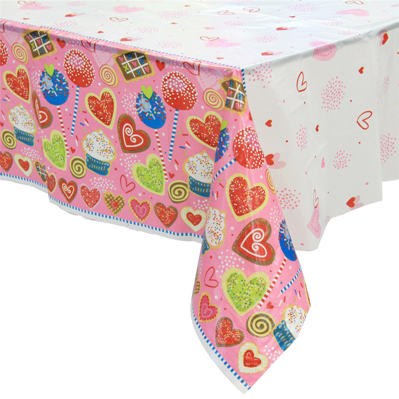 Valentine\ s Day Plastic Party Tableekloths Disponible and Rectangular Tableconvers