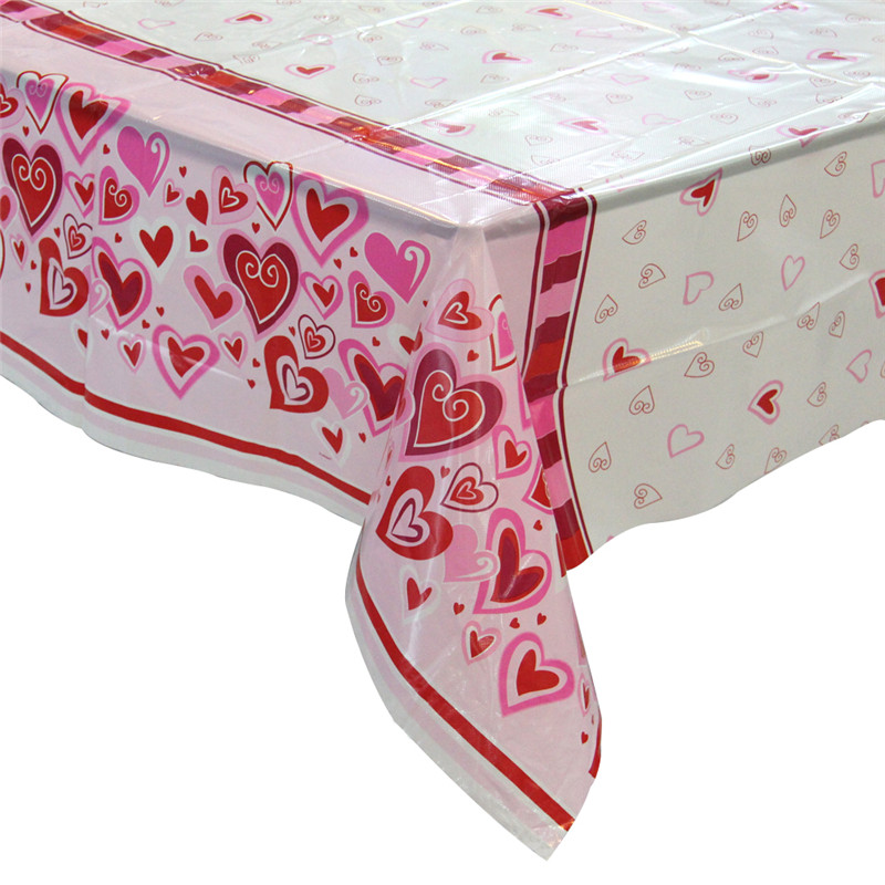 Valentine\ s Day Plastic Party Tableekloths Disponible and Rectangular Tableconvers