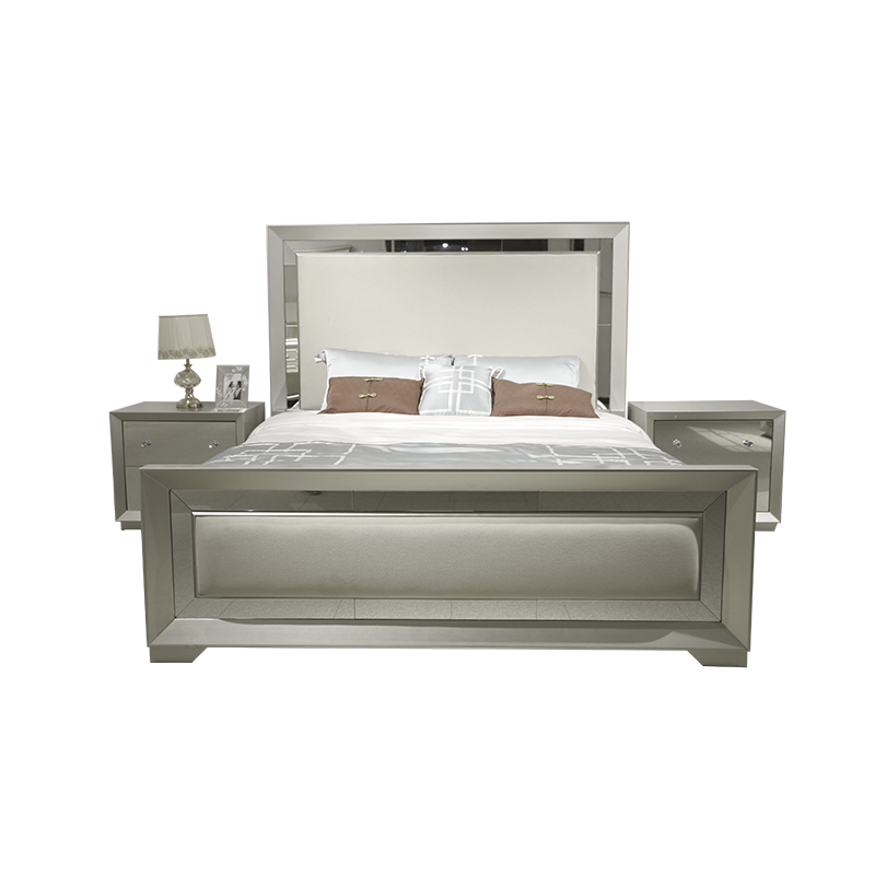 Moderne møbler i soveværelse af glas