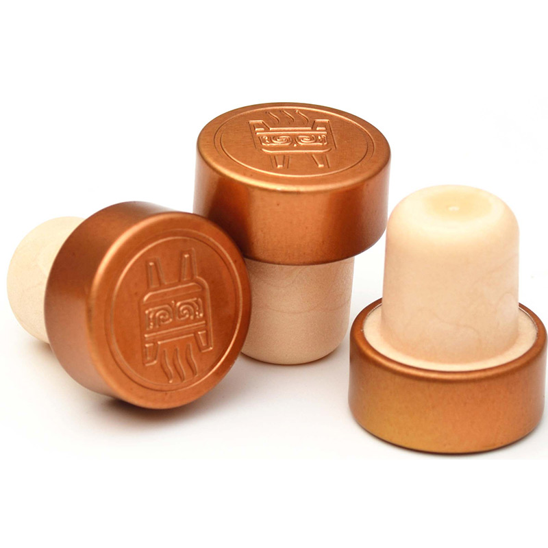 kolbøtteprop med flaskeprop, overtrukket med aluminiumlukning