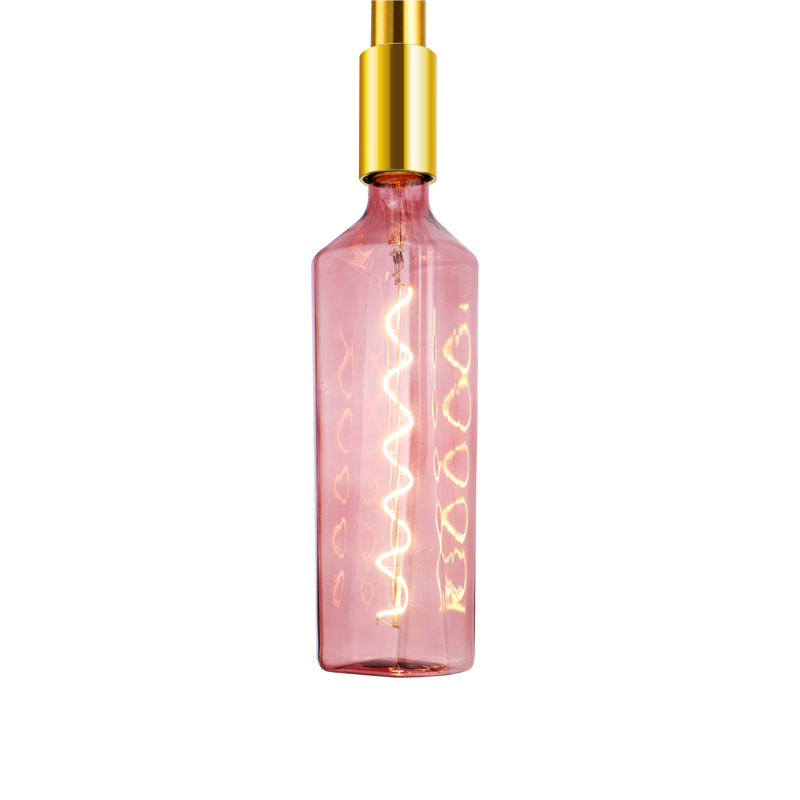 Whisky Gradient pink 4w flaske form multi farverig dekoration mode ledet spiraltråd lys