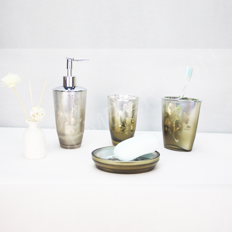 4 stk glas badeværelse tilbehør sæt
