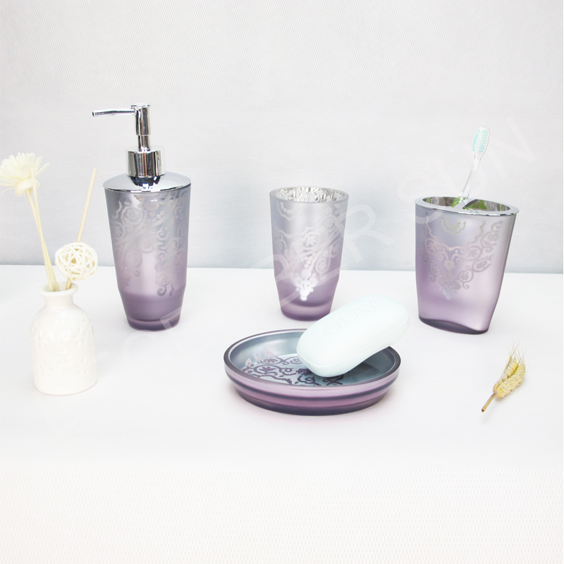 4 stk glas badeværelse tilbehør sæt