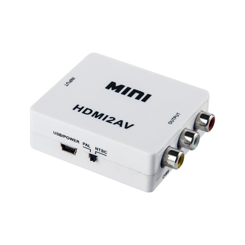 Mini størrelse HDMI til AV \/ RCA-konverter 1080P