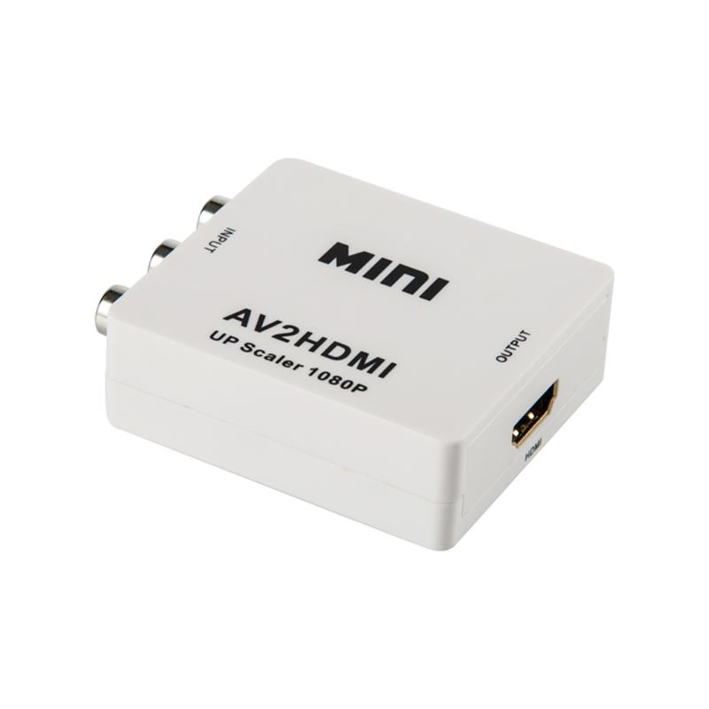 Mini Size AV/RCA/CVBS til HDMI-konvertering Upscler 720p/1080p