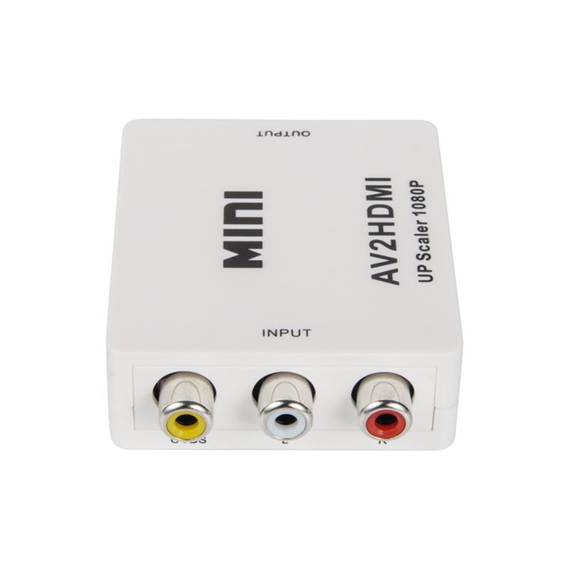 Mini Size AV/RCA/CVBS til HDMI-konvertering Upscler 720p/1080p