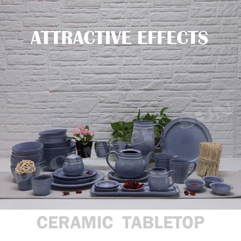 Et bredt udvalg keramisk bord dessert plade krus skål