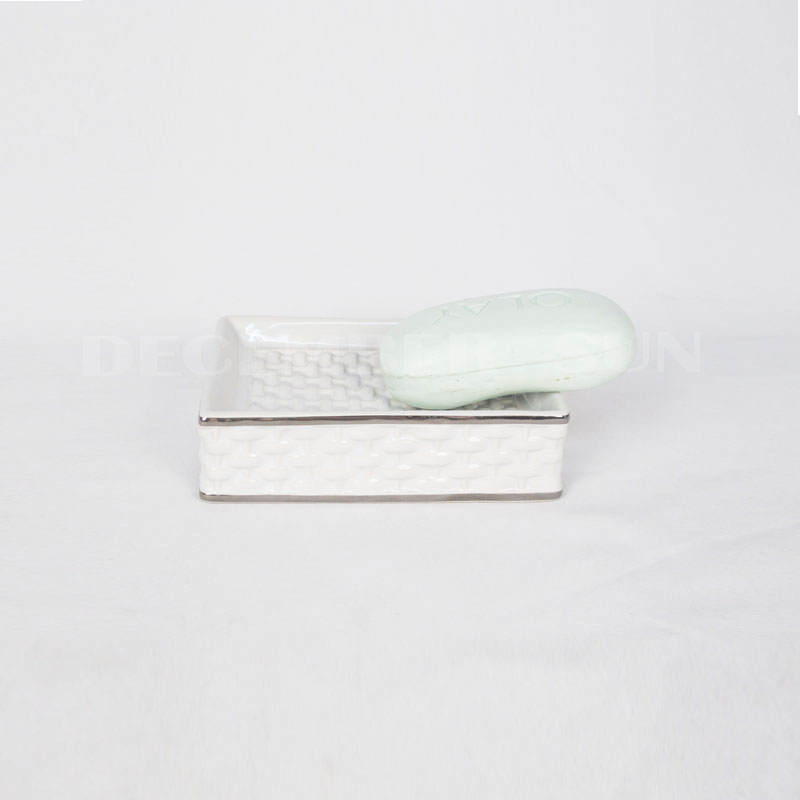 2020 Bedste pris hvid porcelæn bambus vævning badeværelse sæt tilbehør