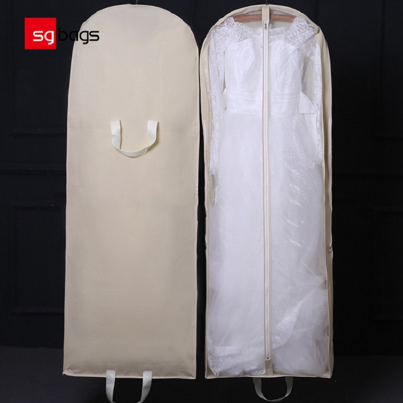 SGW05 Hot Selling Ikke-vævet sammenfoldelig brudekjole Cover Tøjpose til kjole