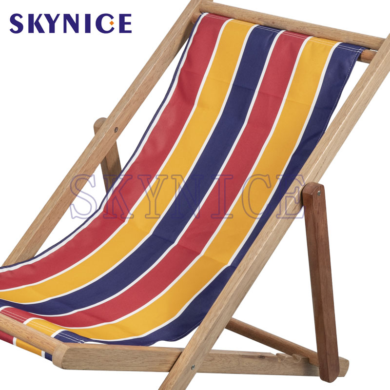 Justerbar recforeting Wooden Beach Sling Canvas Formand