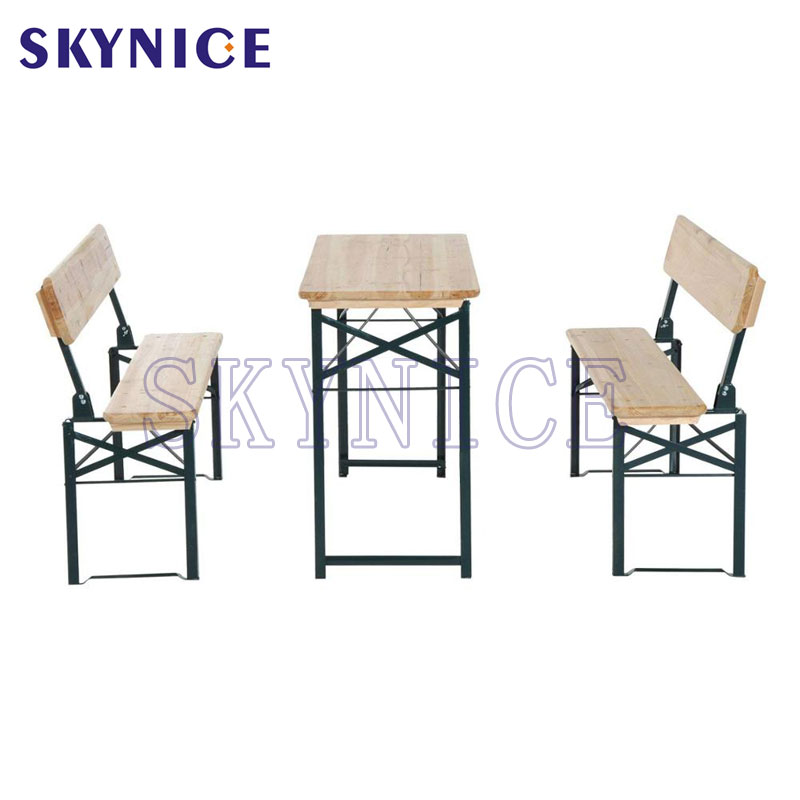 Klassisk udendørs Pincic Camping Træfoldet ølbord og bænksæt