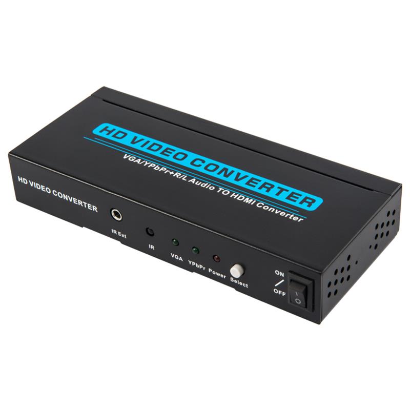 VGA \/ YPbPr + R \/ L Audio til HDMI Converter 1080P