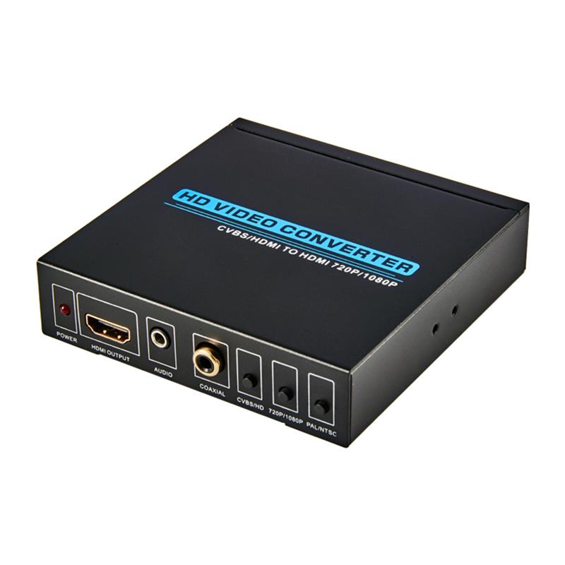AV \/ CVBS + HDMI TIL HDMI CONVERTER UP SCALER (720P \/ 1080P)