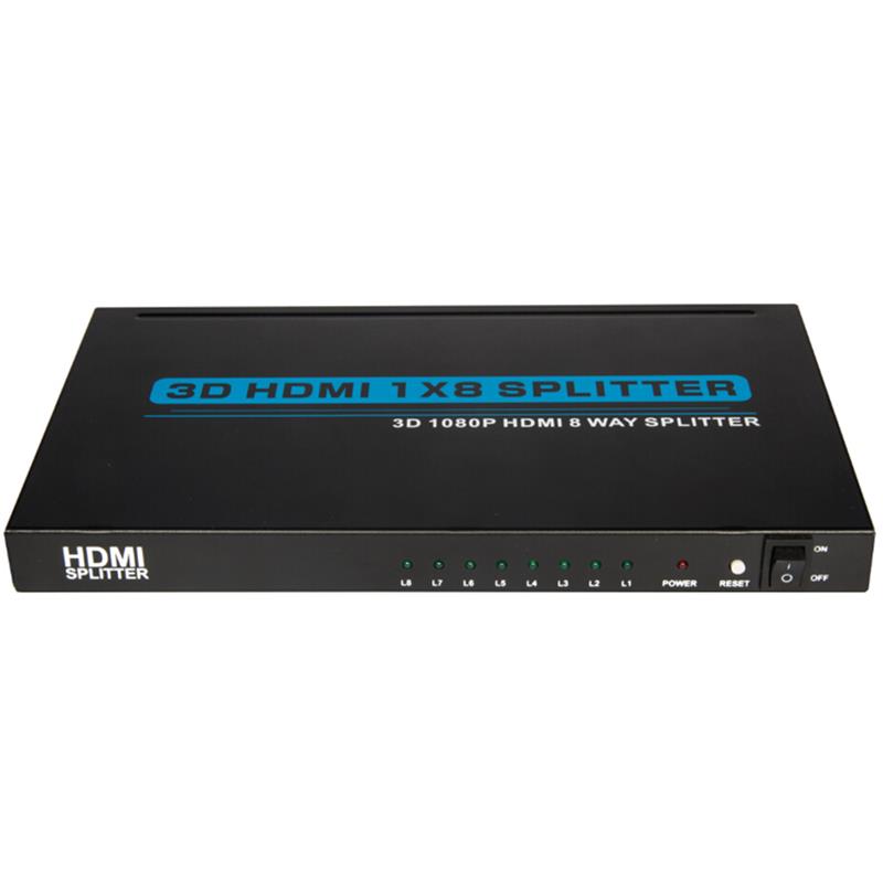 8 porte HDMI 1x8 Splitter Support 3D Full HD 1080P