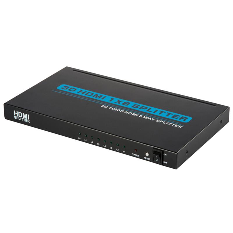 8 porte HDMI 1x8 Splitter Support 3D Full HD 1080P