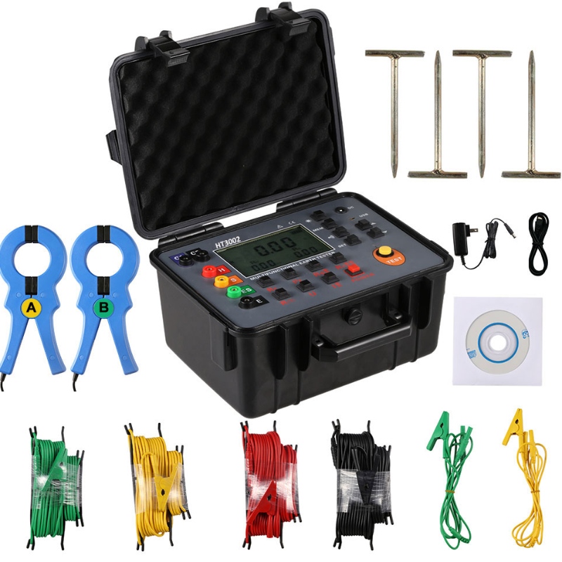 VD-3002 30k ohm Dobbeltklemme Multifunktion Digital jordtester Jordjordmodstandsmåler