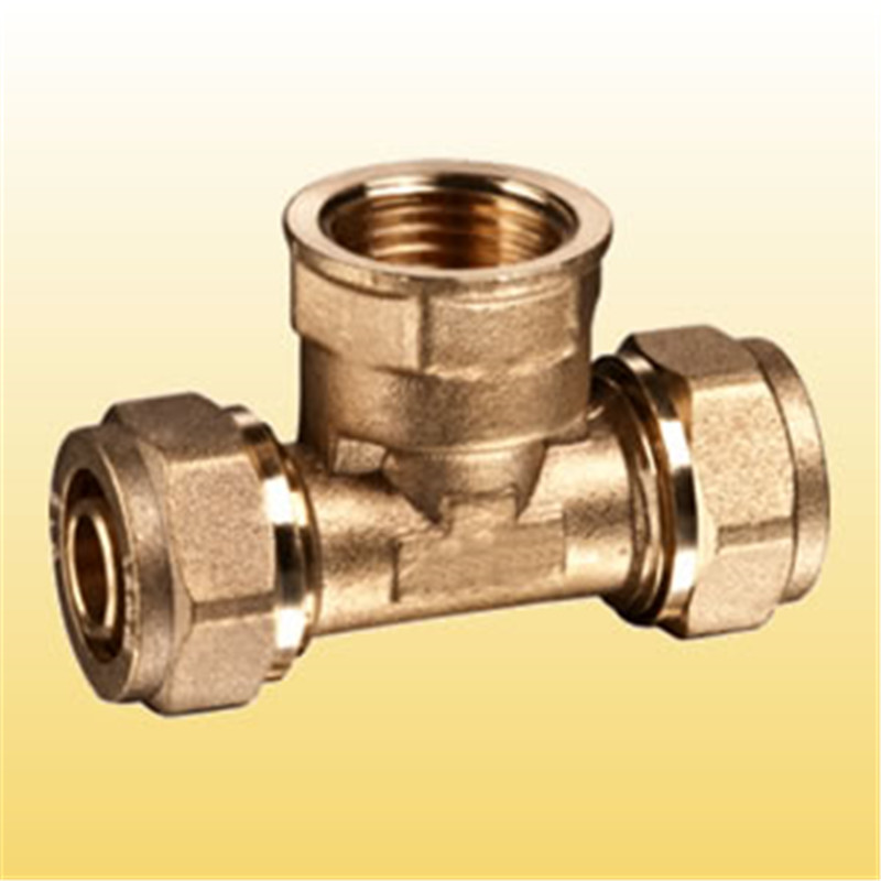 Tee messing pex rørfittings