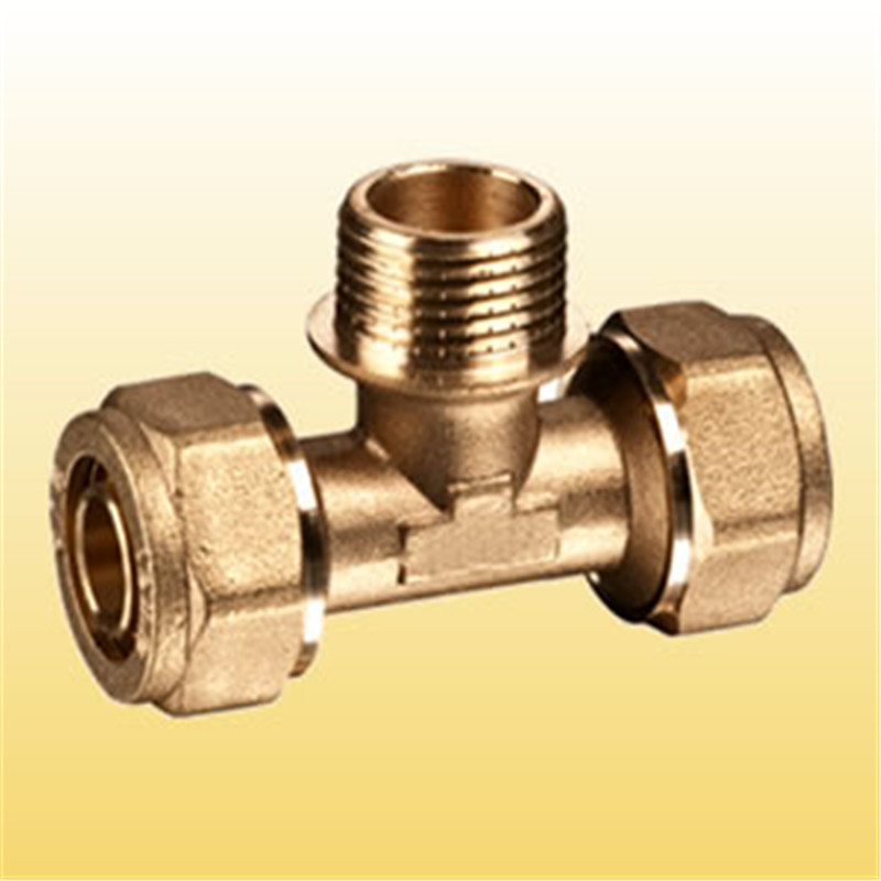 Tee messing pex rørfittings