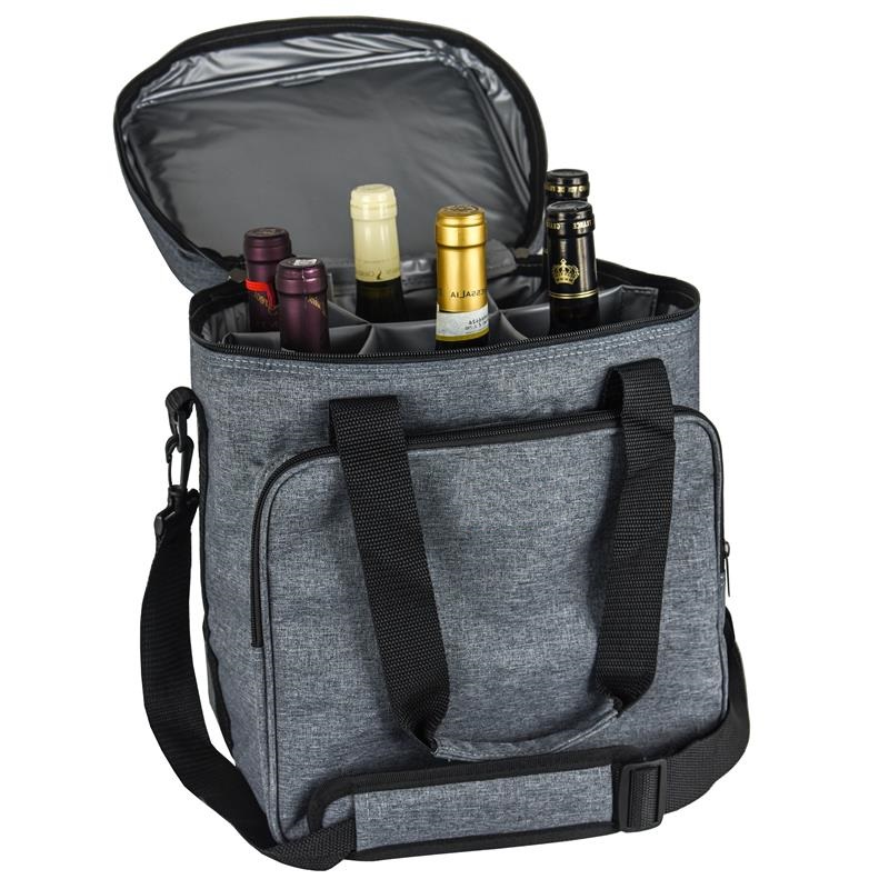 SGC21 Genanvendelig isoleret vinbærer 6 flaskeevne polstret vinkøler Stofpose til vinelskere Gaver