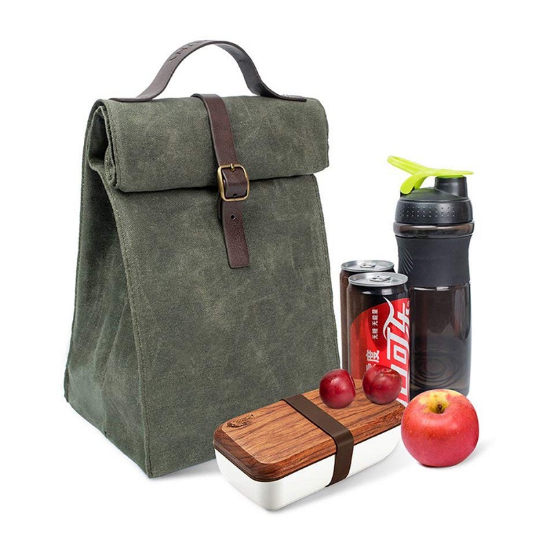 SGC29 tilpasset Easy Carry Rejse Vintage Design Isoleret vokset lærred Lunch taske Tote Genanvendelig Sandwich Bag Thermal Cooler