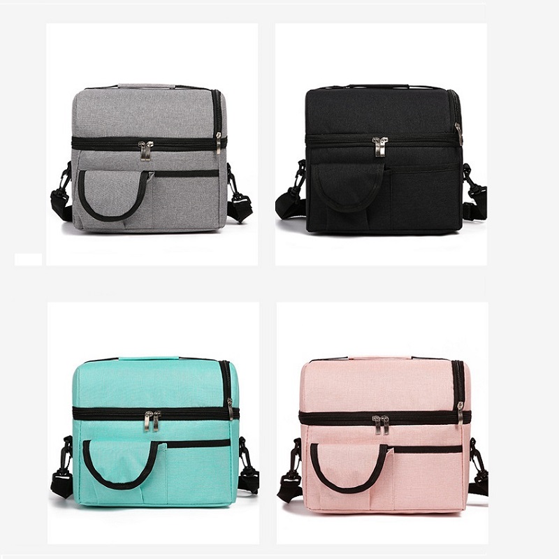 SGC38 Custom Design Fitness Polyester Kølepose Voksne 2 Dobbeltrum Dobbelt Dækmule Udendørs Picnic Isoleret Frokost Kølepose til brystmælk