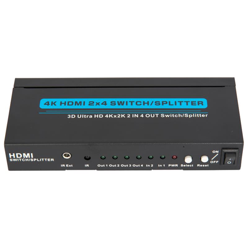 4K \/ 30Hz HDMI 2x4 switcher \/ splitter support 3D Ultra HD 4Kx2K \/ 30Hz
