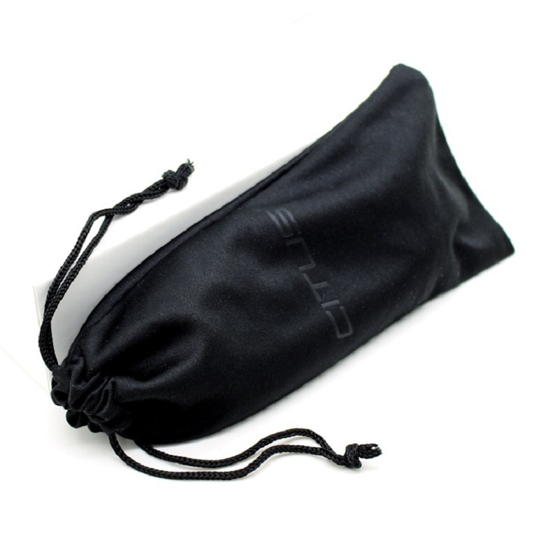 SGS46 Mikrofiber Brugerdefineret logo Soft Sunglass Pouch Bag sort Drawstring Mikrofiber Eyewalk Bag