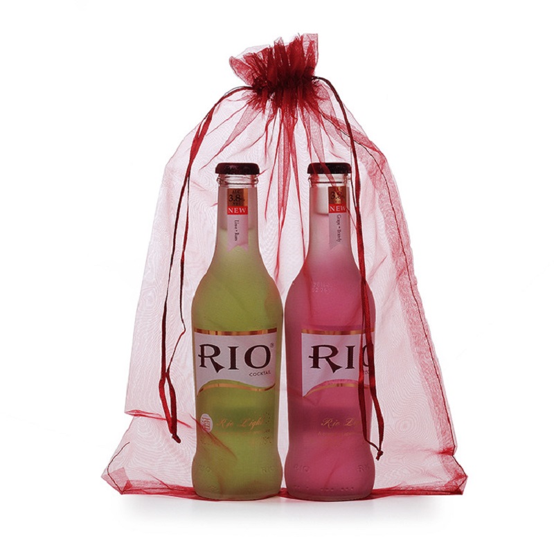 SGS48 Organza-pose til bryllup Salgsfremmende pakkepose Gavetrækpose Organza-taske til flasker med vinøl