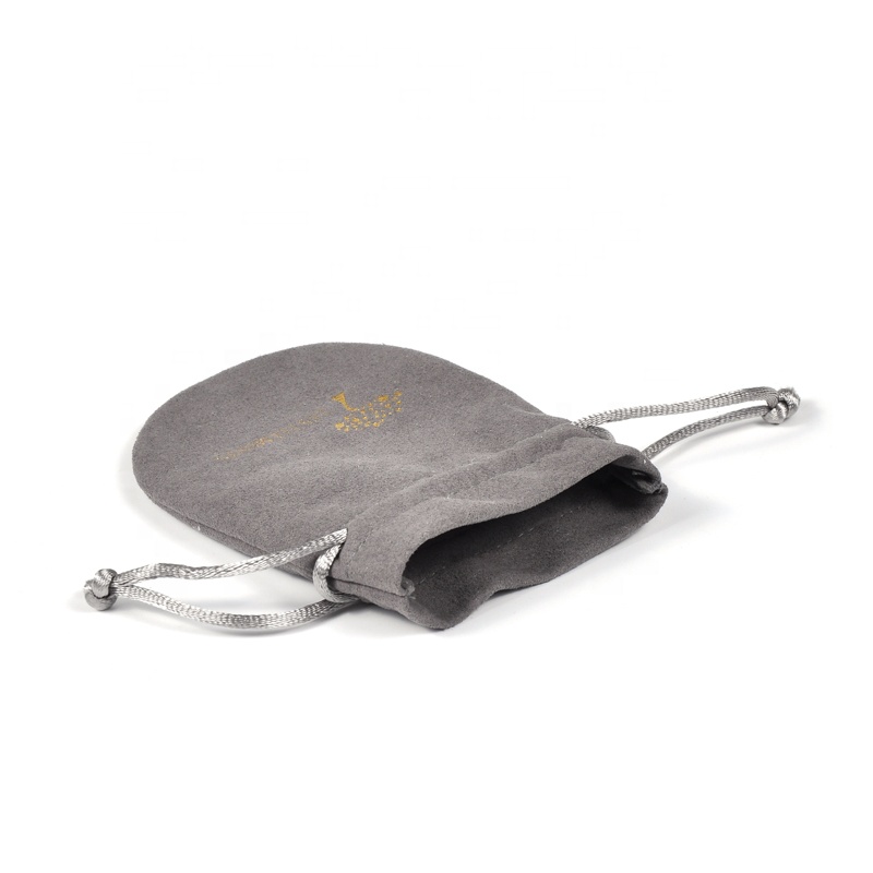 SGS51 Brugerdefineret sort løbebånd smykker pose gave taske snor ruskind smykker emballage poser engros