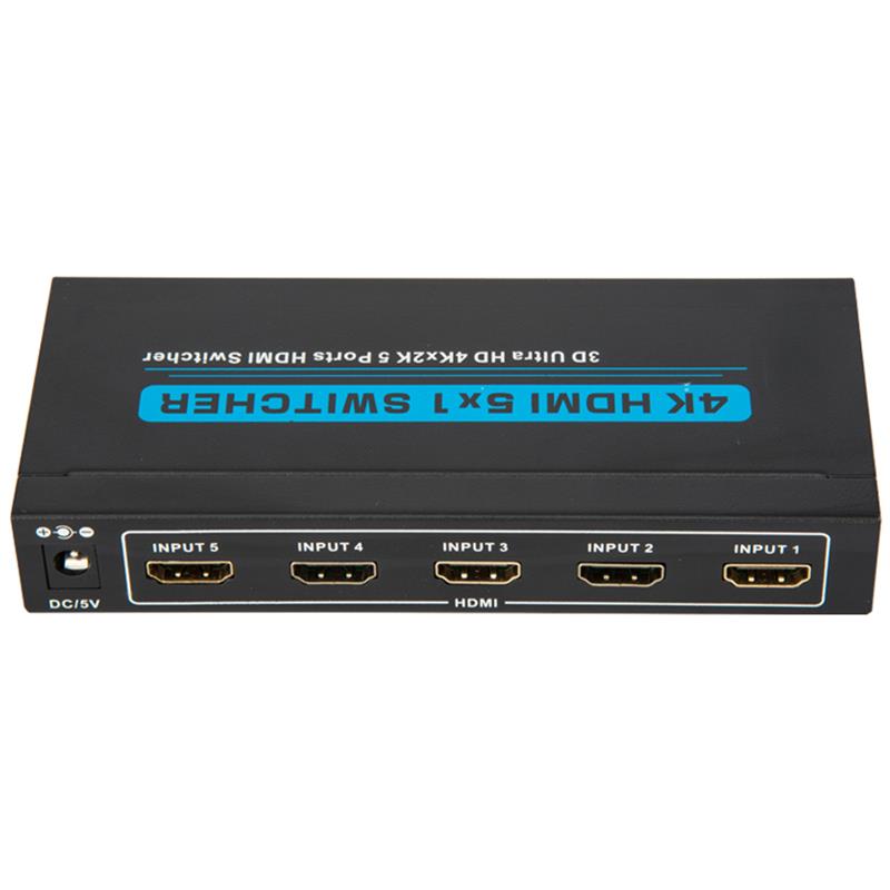 V1.4 4K / 30Hz HDMI 5x1 switcher understøtter 3D Ultra HD 4K * 2K / 30Hz