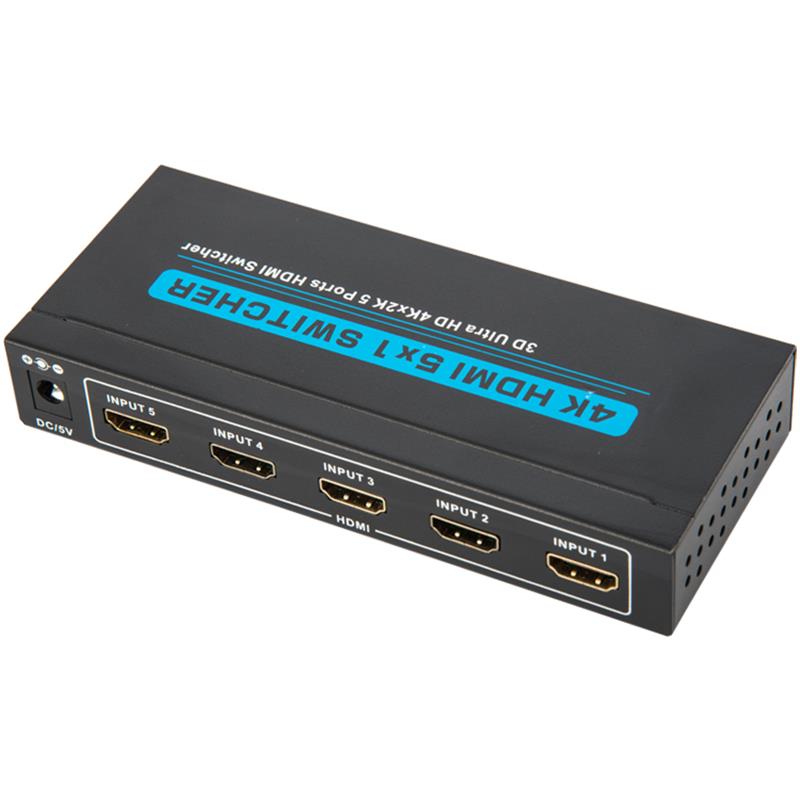 V1.4 4K \/ 30Hz HDMI 5x1 switcher understøtter 3D Ultra HD 4K * 2K \/ 30Hz