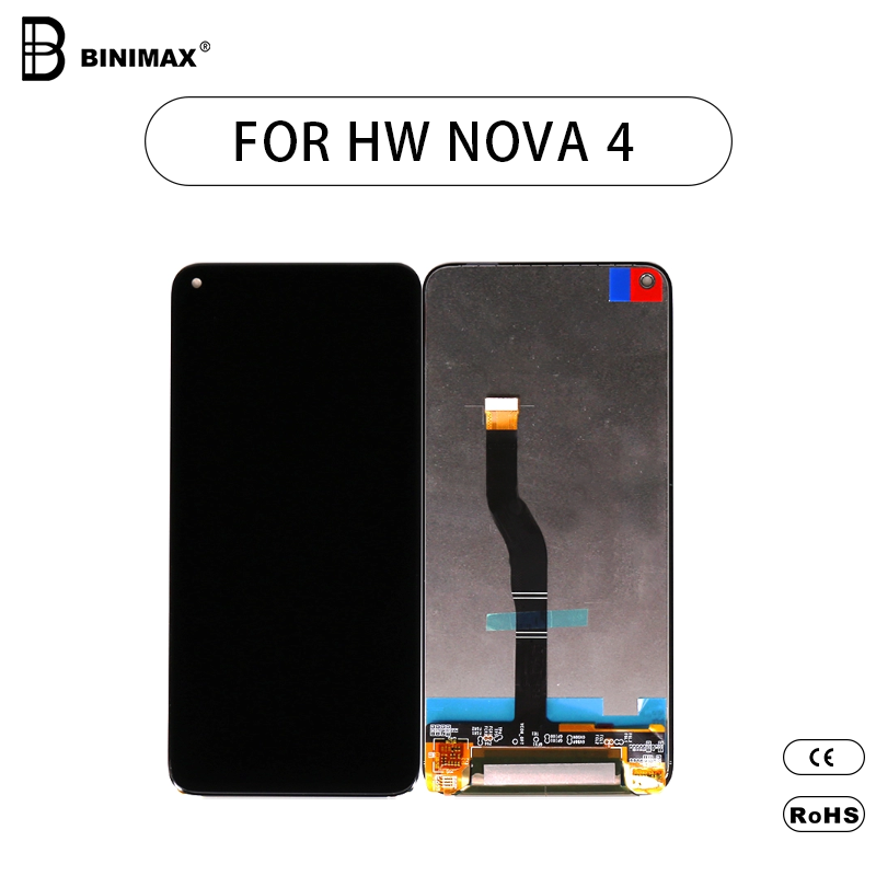 BINIMAX TFT LCD-skærm til mobiltelefon Samlingsdisplay til HW nova 4