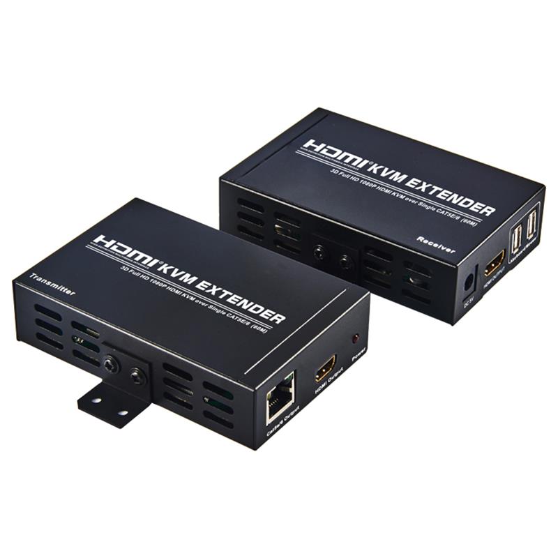 HDMI KVM Extender 60 m over Single cat5e \/ 6 understøtter Full HD 1080P