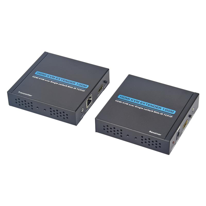 HDMI KVM- udvidelse 100m over Enkeltcat5e/6 Understøttelse fuld HD 1080P