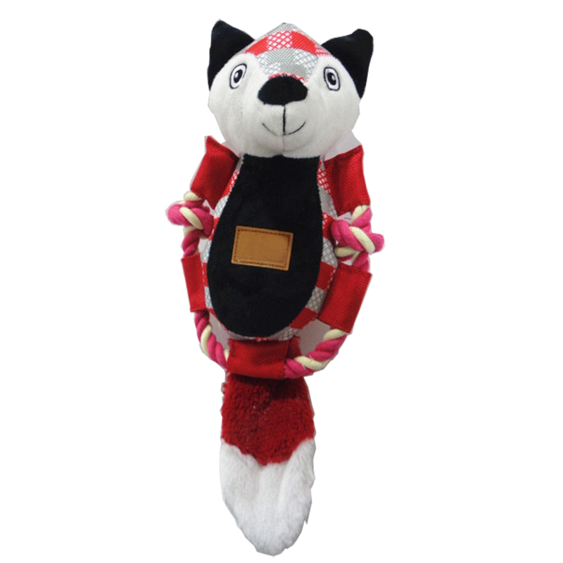 Farverigt dyr plys hund legetøj kæledyr tygge legetøj med sqeuaker