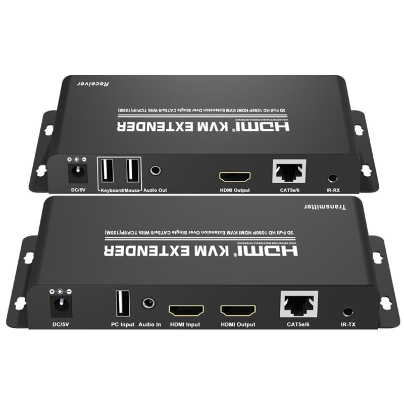 HDMI KVM Extender 150 m over enkelt CAT5e \/ 6 med TCP \/ IP Support Full HD 1080P