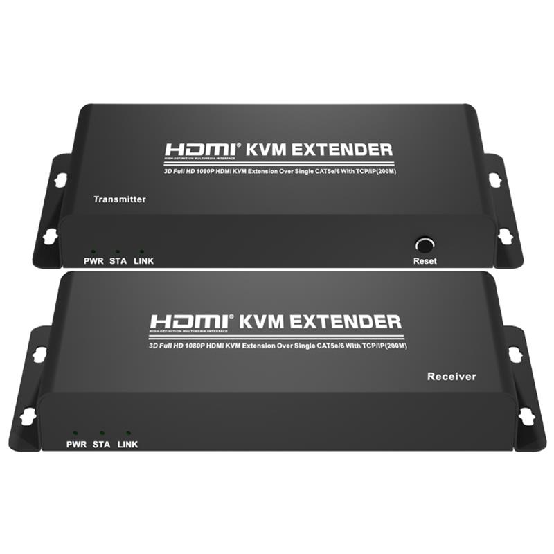 HDMI KVM Extender 200 m over enkelt CAT5e \/ 6 med TCP \/ IP Support Full HD 1080P