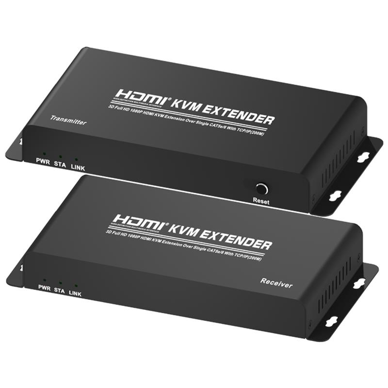 HDMI KVM Extender 200 m over enkelt CAT5e / 6 med TCP / IP Support Full HD 1080P