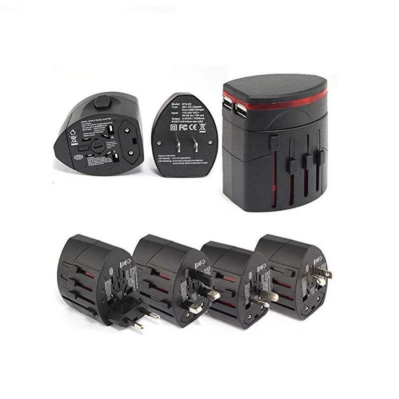 Gaver Universal Travel Adapter med 2 usb Bestselling Premium for Travling Gave