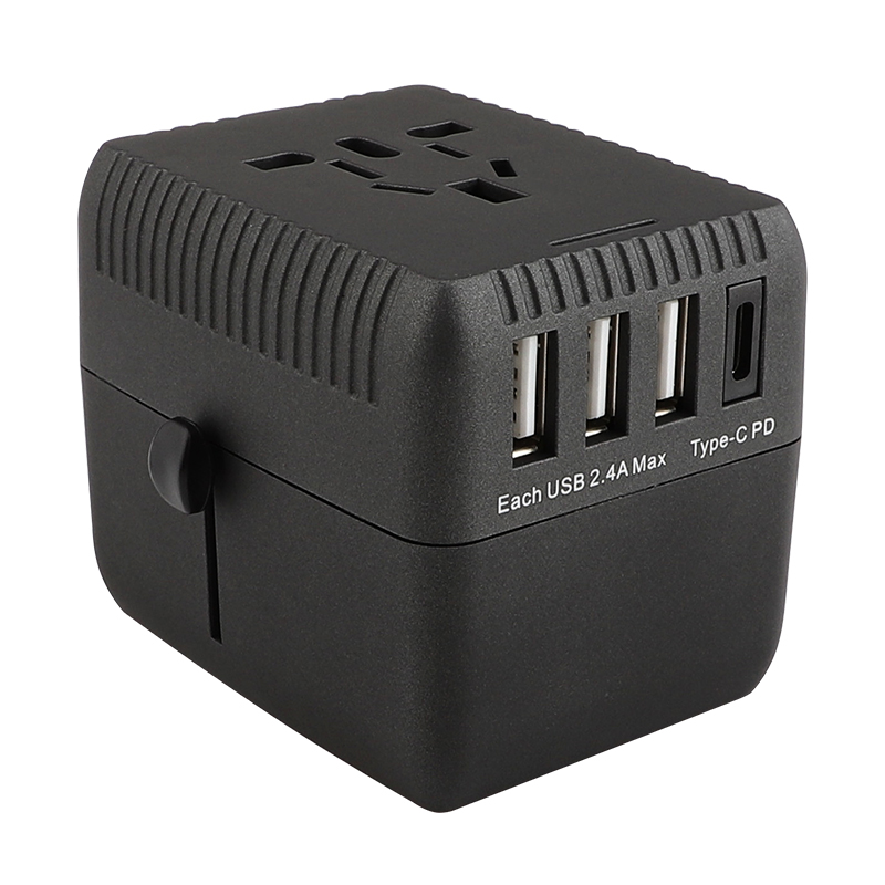 PD Universal Travel Adapter One International væglader AC Plug Adapter med 5A Smart Power og og 3.0A USB Type-C til USA EU UK AUS