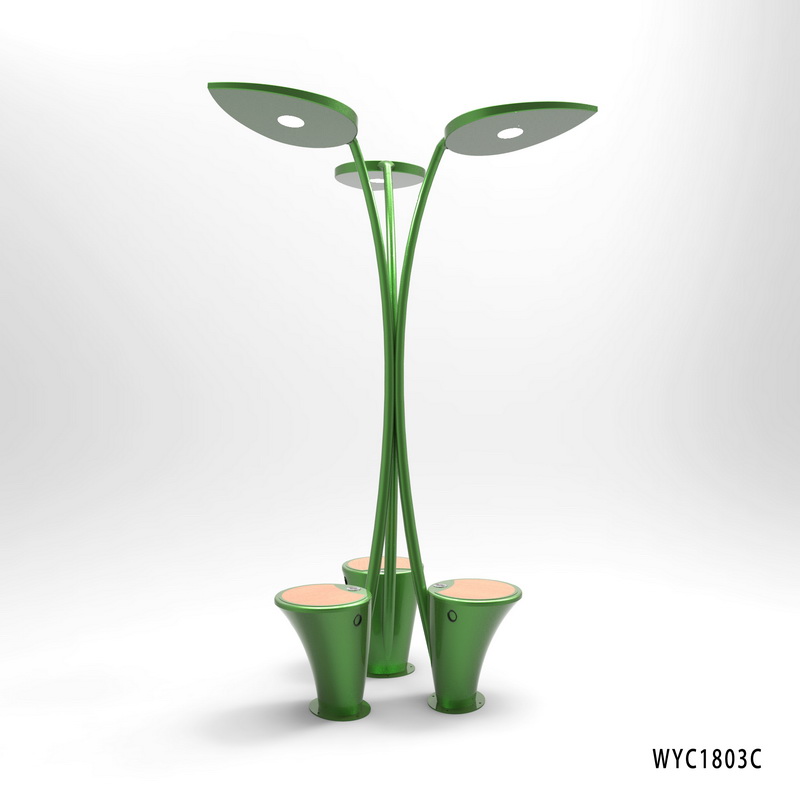 Galvaniseret stål Solenergi Udendørs bænk af høj kvalitet