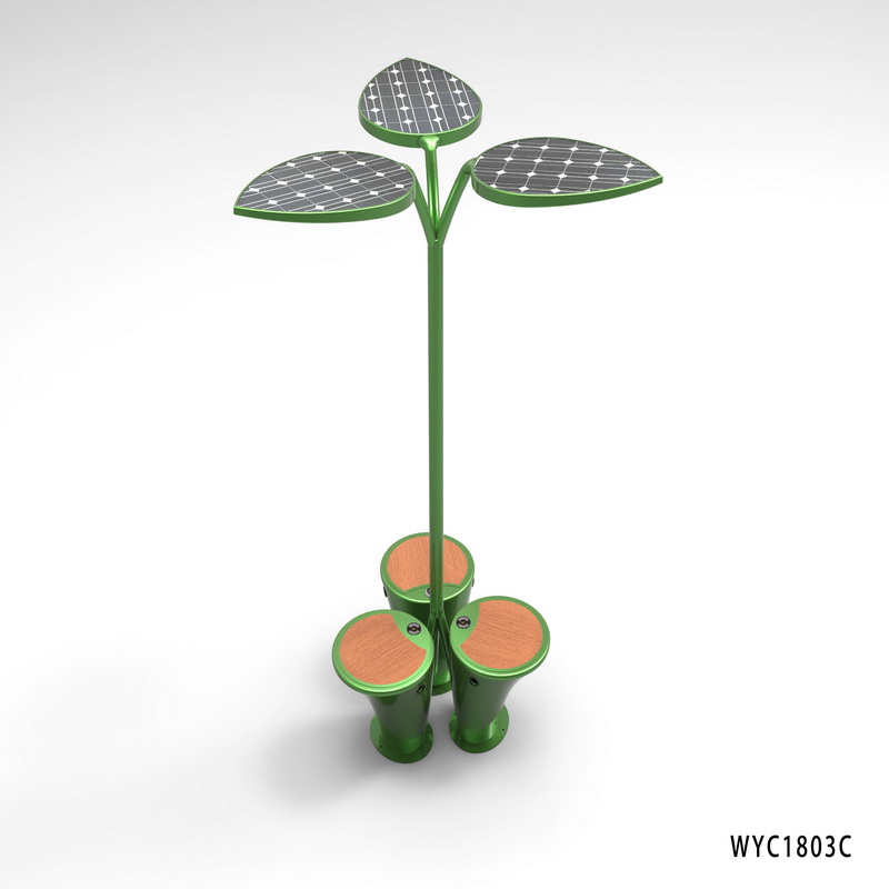 Galvaniseret stål Solenergi Udendørs bænk af høj kvalitet