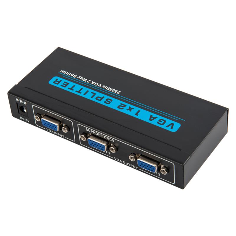 250MHz 2-vejs VGA 1x2 Splitter Support 1080P