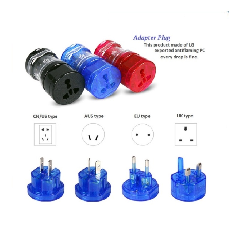 RRTRAVEL 301 Premium rejseadapter med usb-port, universalstikadapter, internationalt stik [US UK EU AU] 6-delt sæt